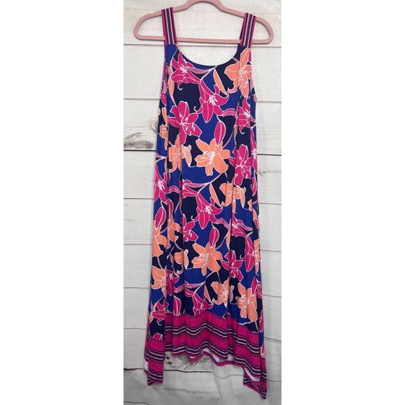 C. Wonder Midi Dress Size Med Petite Vibrant Multicolor - Picture 2 of 5